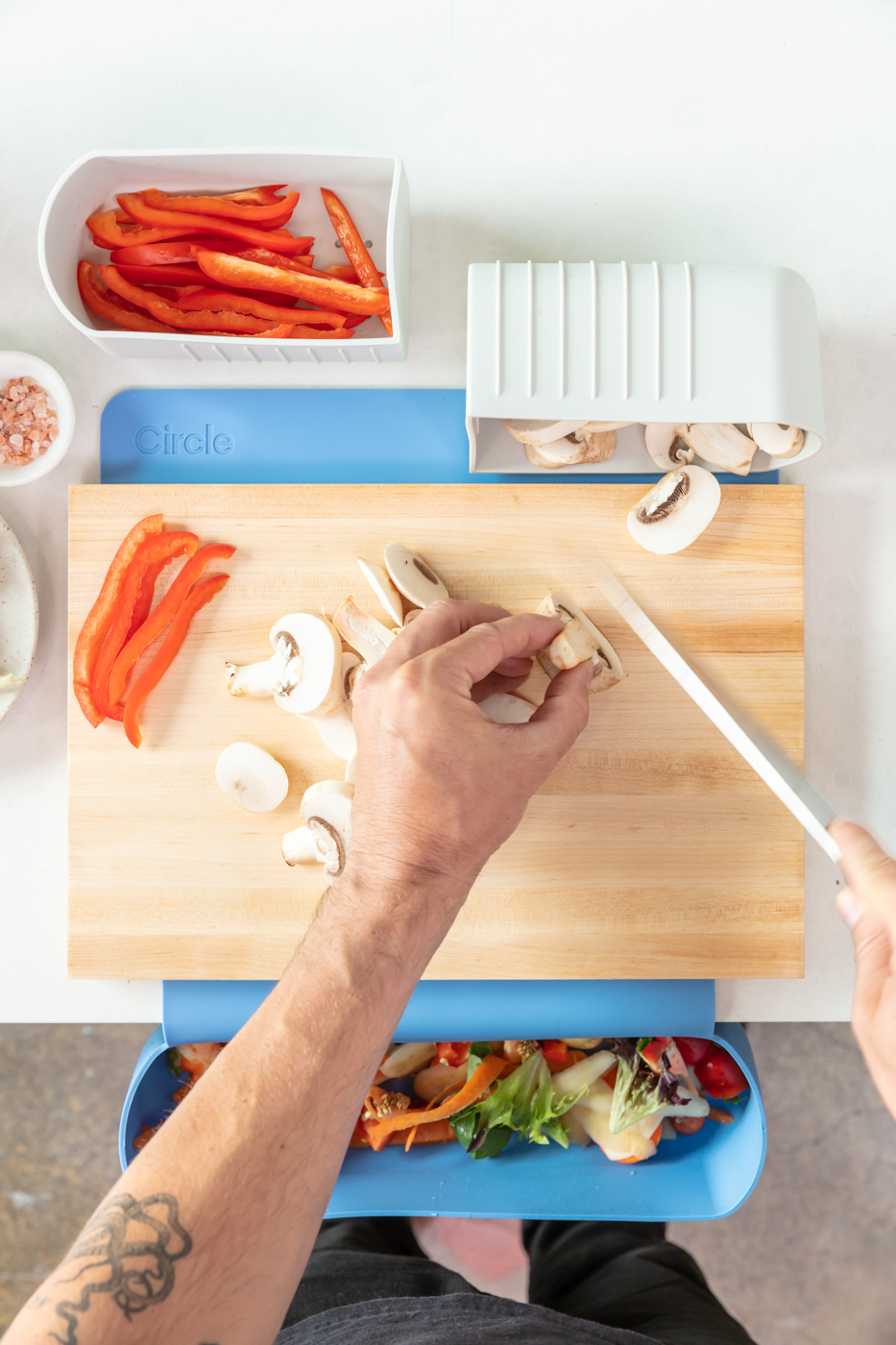 Use any chopping board with the PrepSmart prep deck station